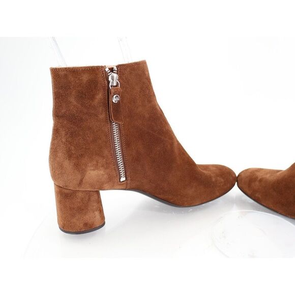 AGL Phillipa Booties Size 38 8 Brown Leather Suede Block Heel Zip Up Boots - Picture 7 of 14